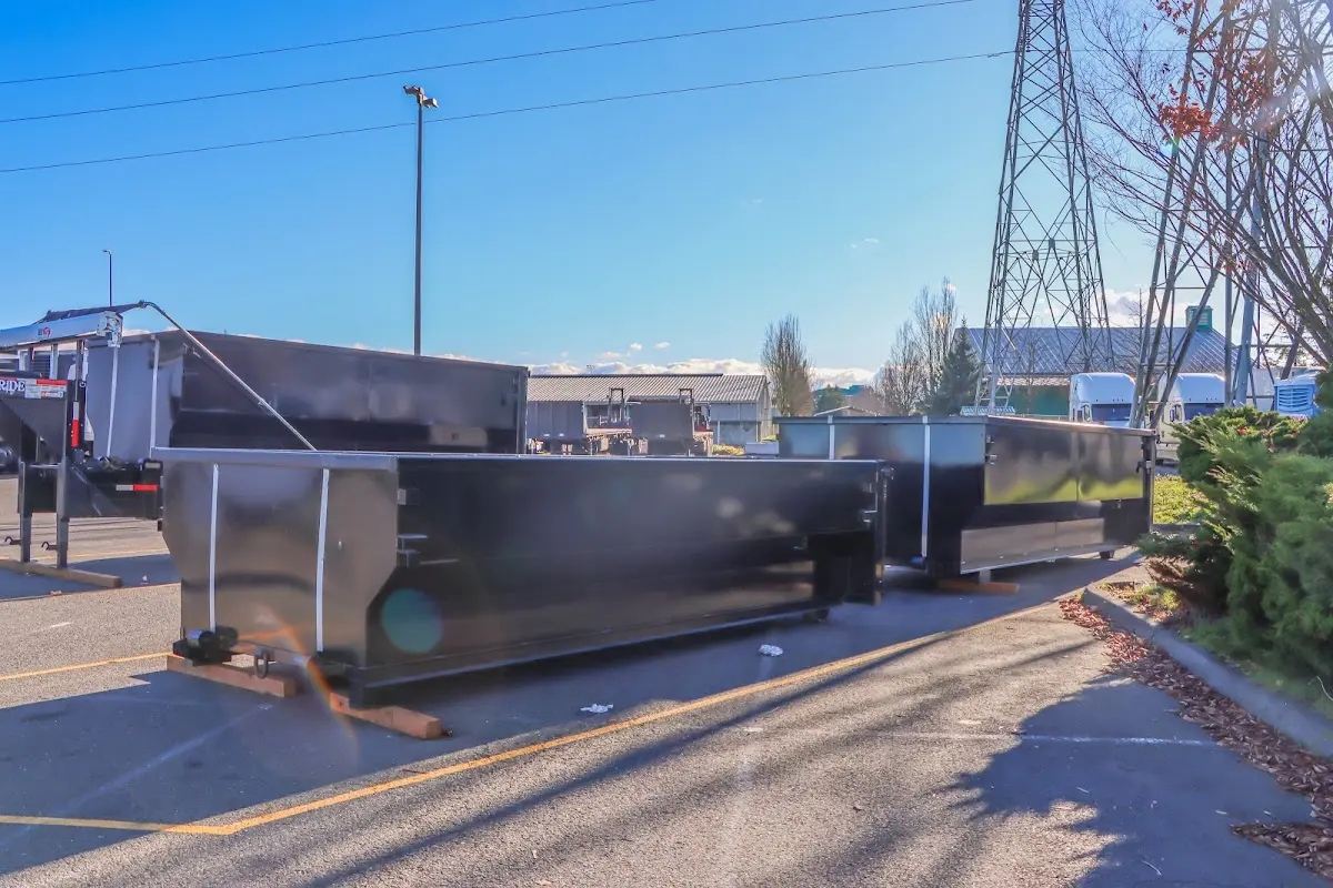 Roll-off dumpster ready for waste disposal at job site for Construction Dumpster Rental in West Chicago